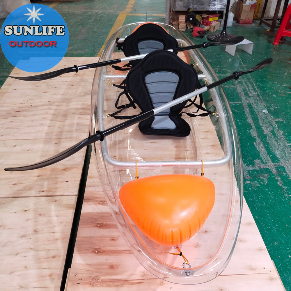 Factory Price Double Seat Clear kayak Transparent Kayaks Crystal Seethrough Canoes Outdoor Glass Bottom Boat Drop Stitch Kayak