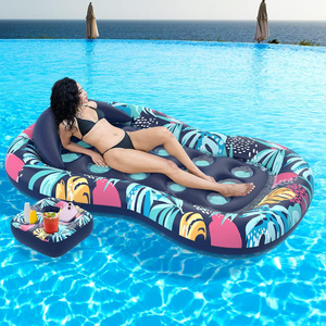 Inflatable Lounger Float for Adult Inflatable Pool Float with Drink Holder Large Lounger