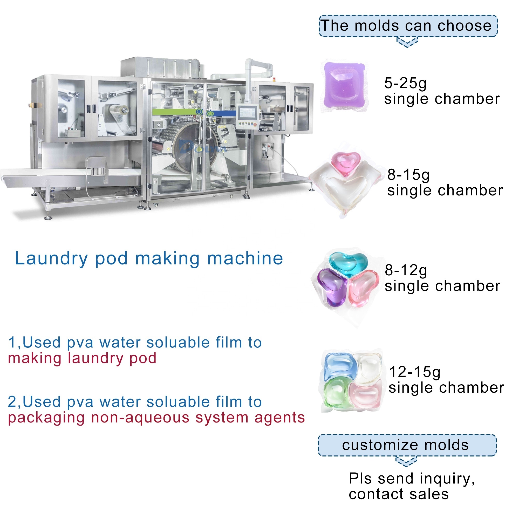 Polyva Soap Making Laundry Small Powder Detergent Production Line Pod Pva Packaging Sealing Machines Natural 1000 0.05g