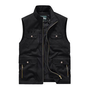 Spring And Autumn New Large Size Leisure Tooling Vest Outdoor Sports Multi-Pocket Vest Mens Custom Utility Vest