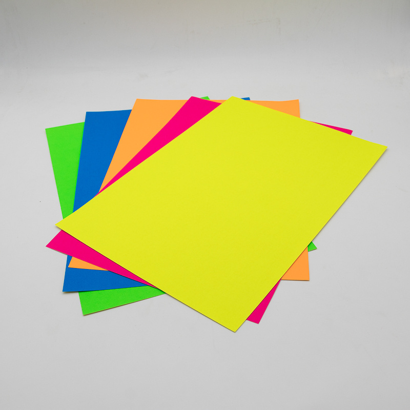 Color Self Adhesive Fluorescent Sticker Paper water glue yellow glassine liner