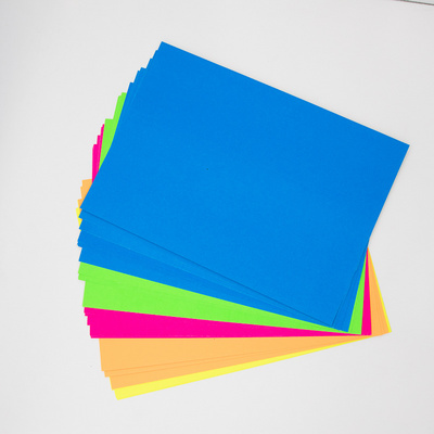 Color Self Adhesive Fluorescent Sticker Paper water glue yellow glassine liner