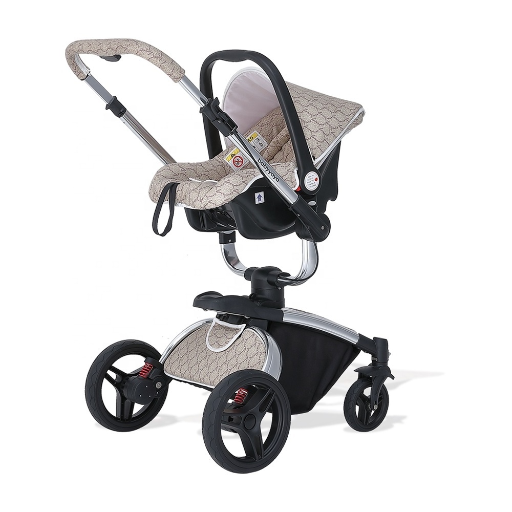 Hot Selling Style Double Handle Baby Stroller Foldable Large Space Four Seat Breathable Baby Wagon