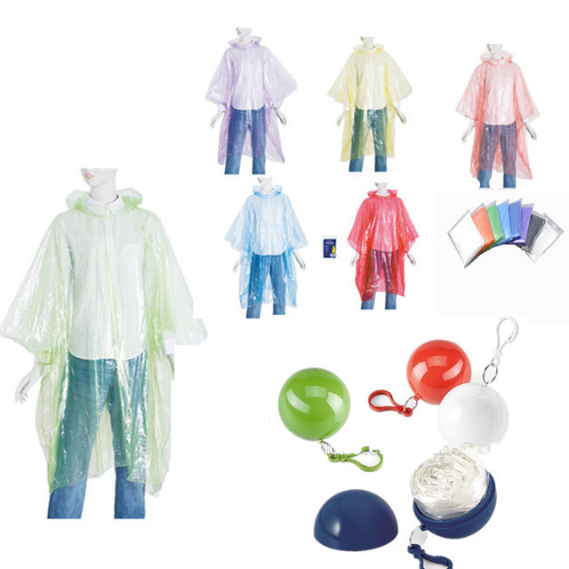 Promotional disposable biodegradable rain poncho raincoat