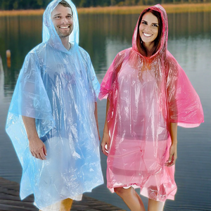 Promotional disposable biodegradable rain poncho raincoat