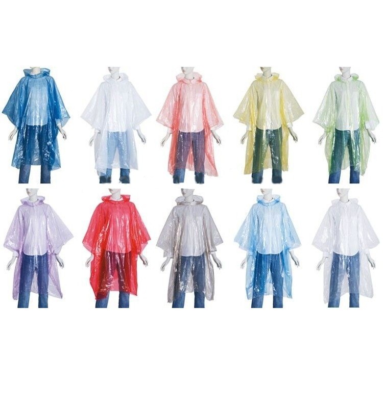 Promotional disposable biodegradable rain poncho raincoat