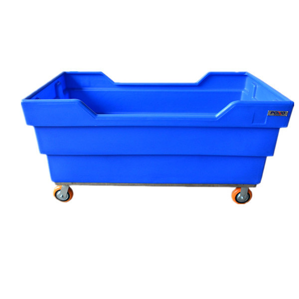 China factory price 800 liter heavy duty plastic linen laundry trolley with heavy tear resistance and weight capacity