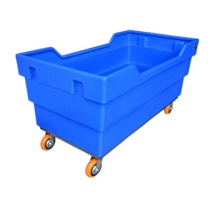 China factory price 800 liter heavy duty plastic linen laundry trolley with heavy tear resistance and weight capacity