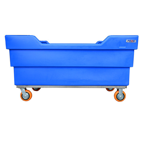 China factory price 800 liter heavy duty plastic linen laundry trolley with heavy tear resistance and weight capacity