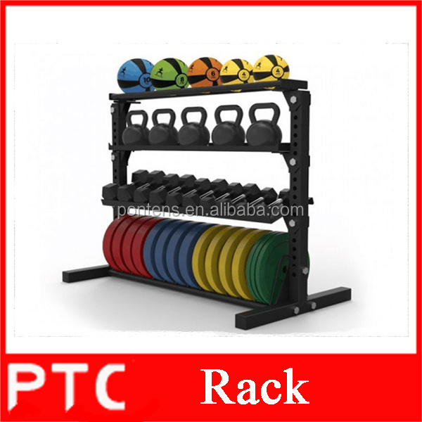 Gym Equipment Multi Function Weightlifting Kettlebell Storage Dumbbell Weight Plates Rack