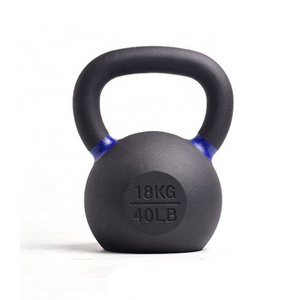 Wholesale Strength Training 32kg Black Cast Iron Power Coated Kettlebell For Home Gym