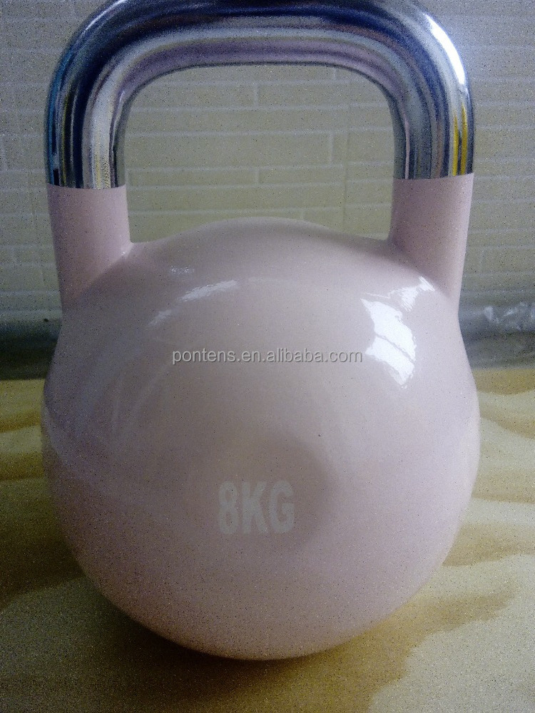 Gym strength training power exercise 8kg 20kg color vinyl cast iron competition kettlebell