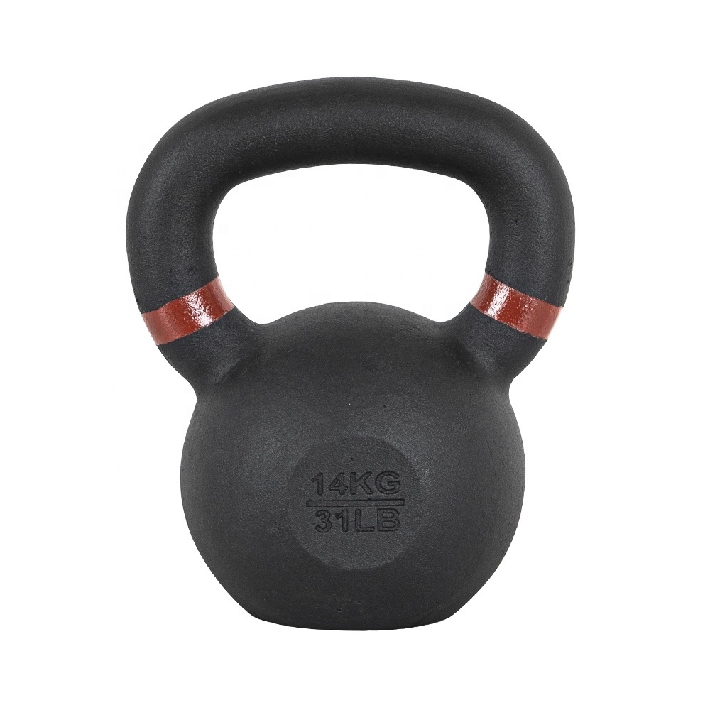 Wholesale Strength Training 32kg Black Cast Iron Power Coated Kettlebell For Home Gym