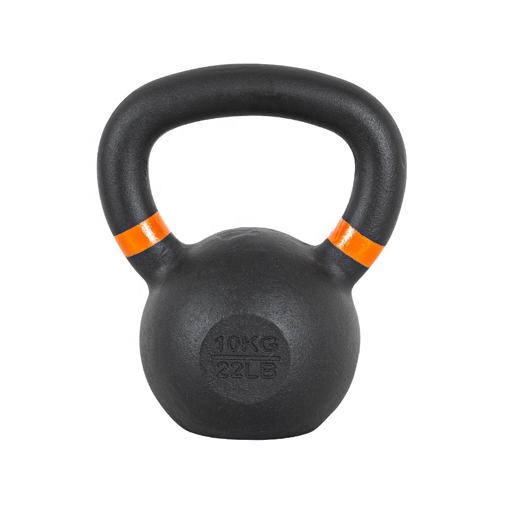 Wholesale Strength Training 32kg Black Cast Iron Power Coated Kettlebell For Home Gym