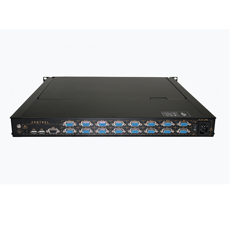 Usb KVM Switch OEM 3 in One 16ports VGA KVM Console 17 Inch 1U Rack Mount LCD KVM Switch Control and Switch The Sever KVM-1716M