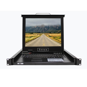 Usb KVM Switch OEM 3 in One 16ports VGA KVM Console 17 Inch 1U Rack Mount LCD KVM Switch Control and Switch The Sever KVM-1716M