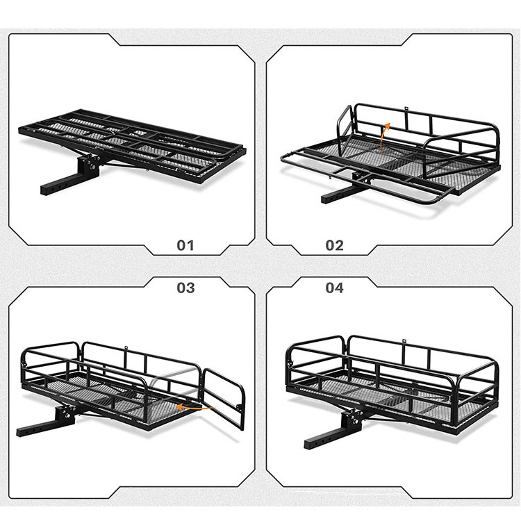 Hitch-Mounted Cargo Carrier Rack  Trailer Hitch Fits 2