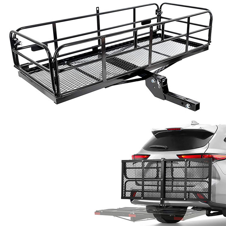 Hitch-Mounted Cargo Carrier Rack  Trailer Hitch Fits 2