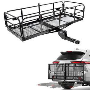 Hitch-Mounted Cargo Carrier Rack  Trailer Hitch Fits 2" Receiver for SUV, Truck or Trailer, 500 Lbs Capacity