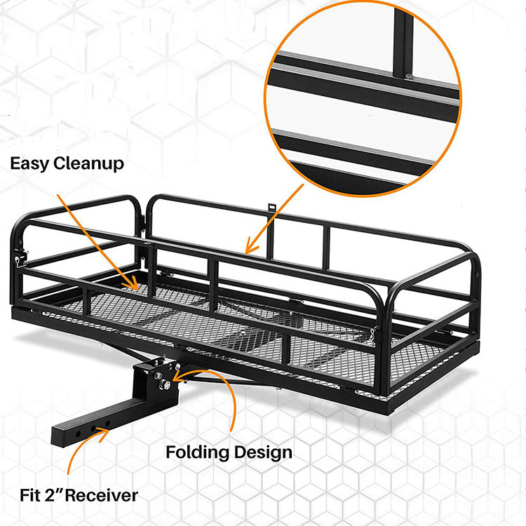 Hitch-Mounted Cargo Carrier Rack  Trailer Hitch Fits 2