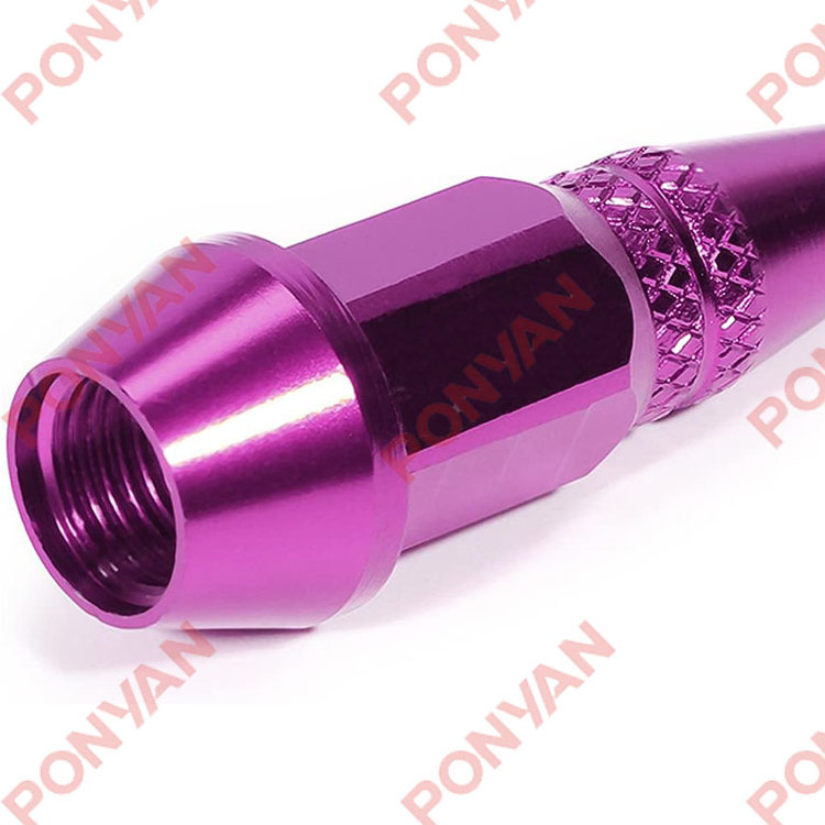 Professional wholesale popular car tire parts purple bullet screw valve personality modification pointed valve