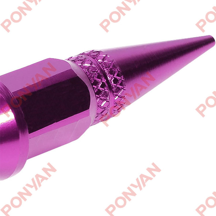 Professional wholesale popular car tire parts purple bullet screw valve personality modification pointed valve