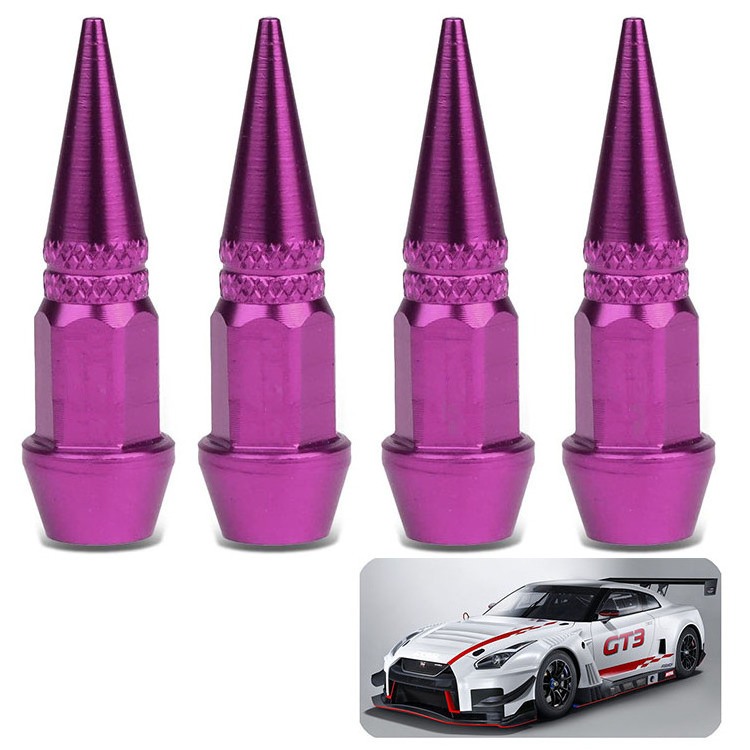 Professional wholesale popular car tire parts purple bullet screw valve personality modification pointed valve