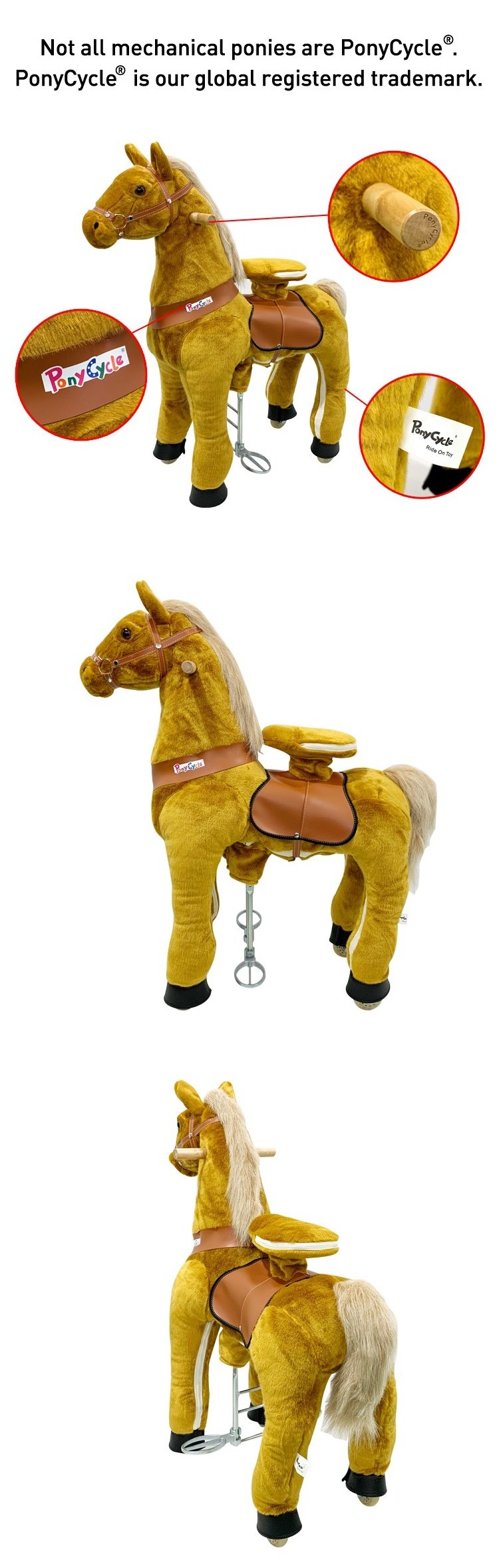 Amusement park facility  good ride on pony ponycycle jumping riding horse