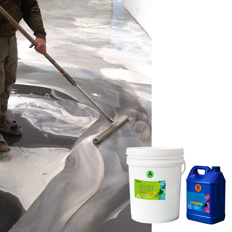 20kg 3:1 Two-Component Super Viscous Transparent Liquid Crystal AB Resin Epoxy Flooring