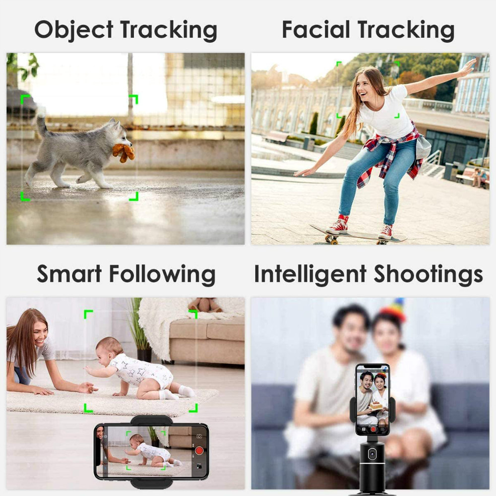 Not Need APP Live Video Vlog Selfie Stick Phone Auto Shooting Tracking Object 360 Rotation Mini Smartphone Tripod Stand