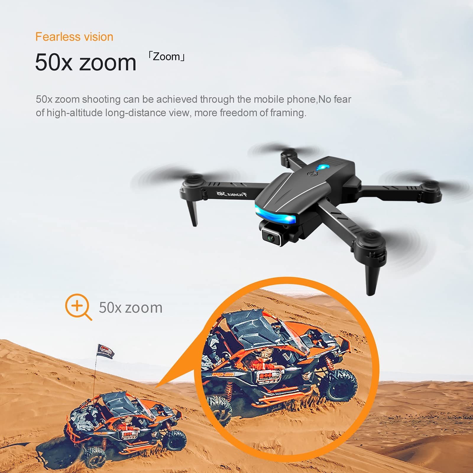 Valdus S85 Premium Dual Camera 4K HD Long Range Battery Life 6 Axis 4 Motor RC Quadcopter Phone Video Drone for Adults