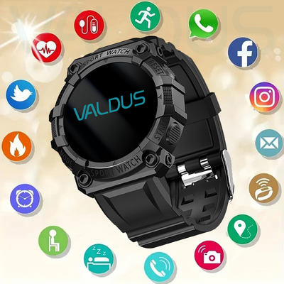 VALDUS New Smart Watch Heart Rate Blood Pressure Monitoring Smartwatches Waterproof Men Smartwatch