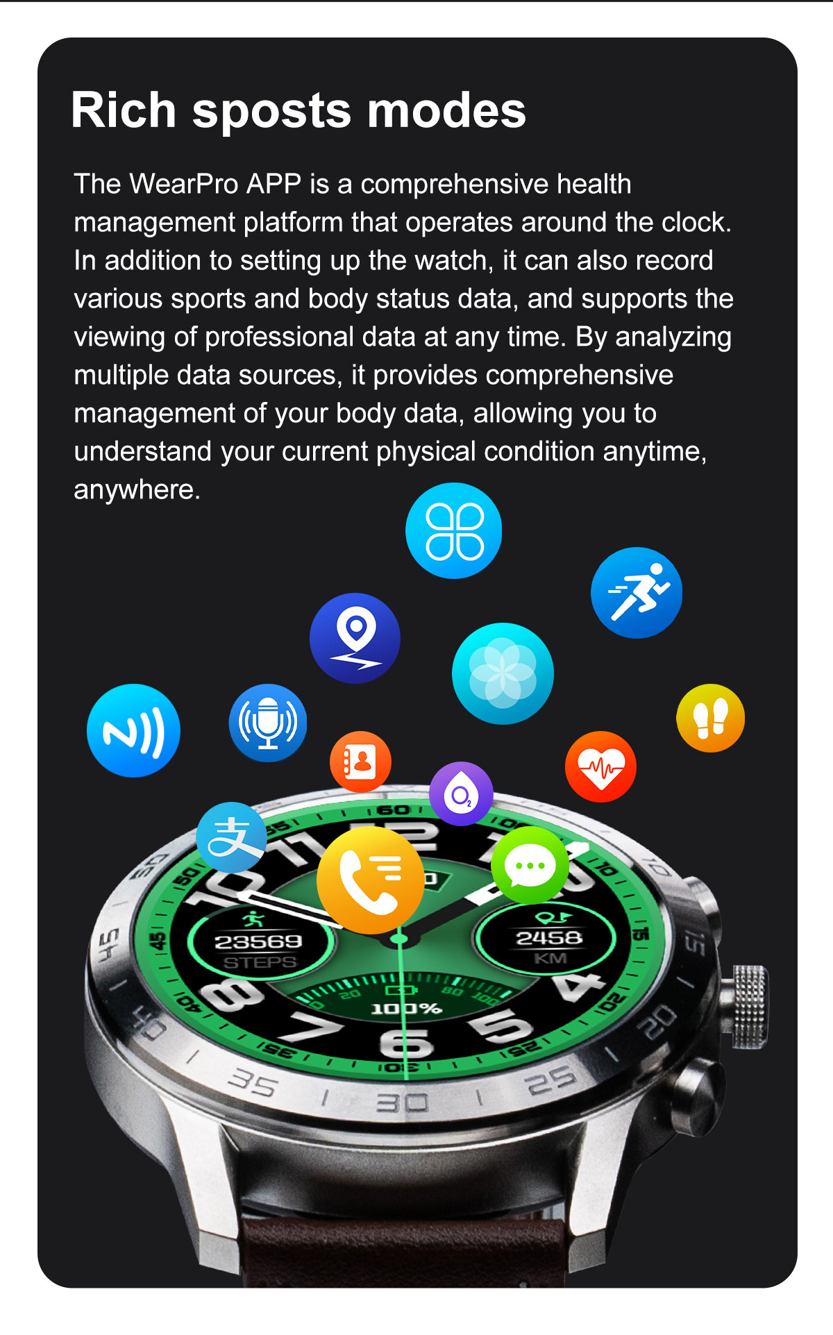 VALDUS GPS Tracking ECG IP68 Waterproof Smartwatch 1.45 Inch HD Screen Long Battery Life Smart Watch DT70+ Plus