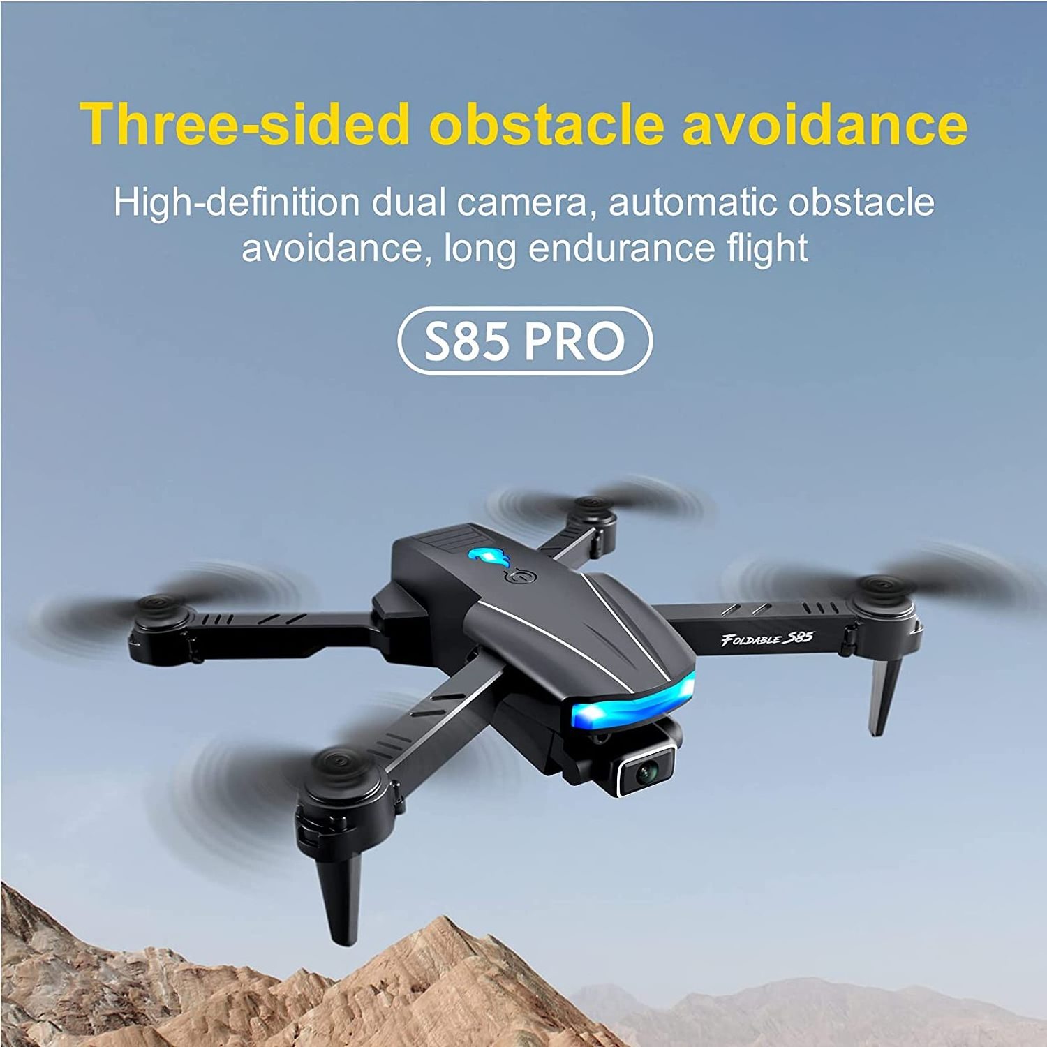 Valdus S85 Premium Dual Camera 4K HD Long Range Battery Life 6 Axis 4 Motor RC Quadcopter Phone Video Drone for Adults