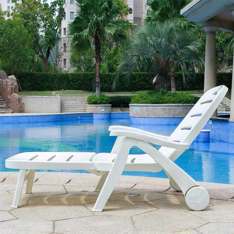 Outdoor Furniture Modern Foldable Wholesale Retail ART-1244 Antique Beach Lounge Chair Swimming Pool Plastic Sun Lounger