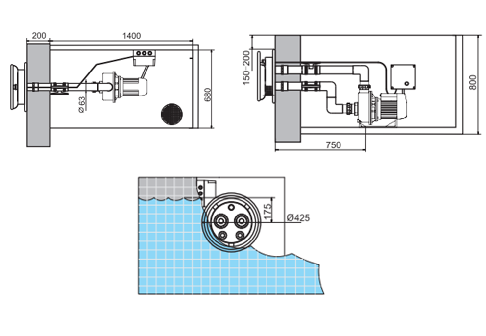 Hot Sale PK2000 Stainless Steel Counter Current Jet Swim for Endless Pool