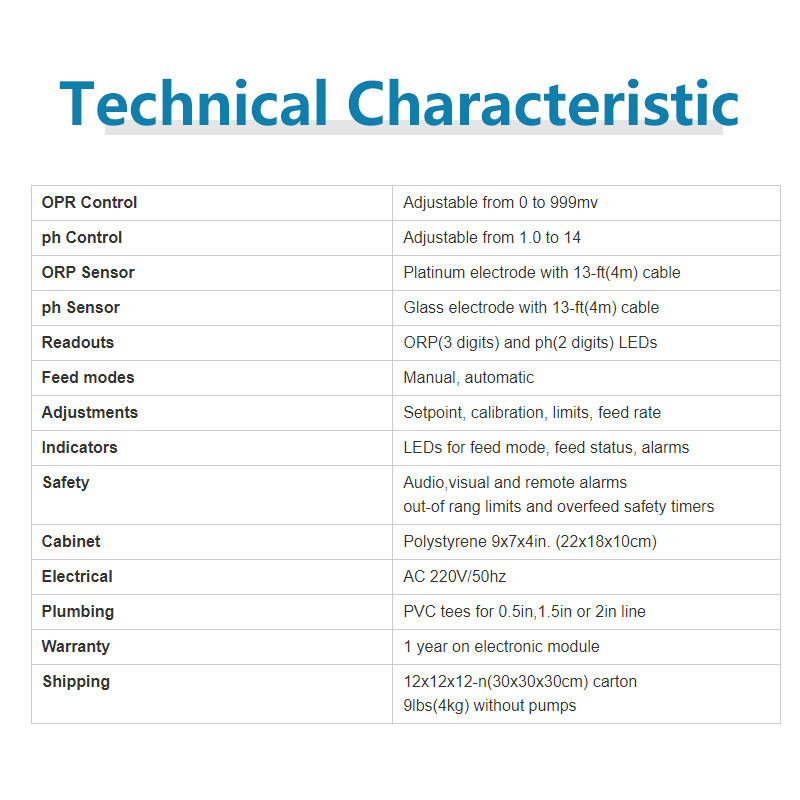 Swimming Pool Equipment Water Quality Control System Automatic Digital Controller PH ORP Tester