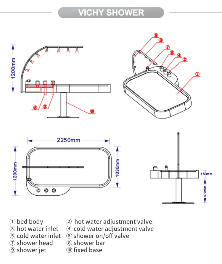 Hot Sale Spa Equipment Massage Bed Water Jets Massage Hydrotherapy Bed Salt Bath Bed