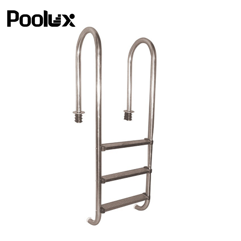 Portable Stainless Steel In Board 3 Steps  Above Ground Stairs Ladder Removable Swimming Pool Handrails