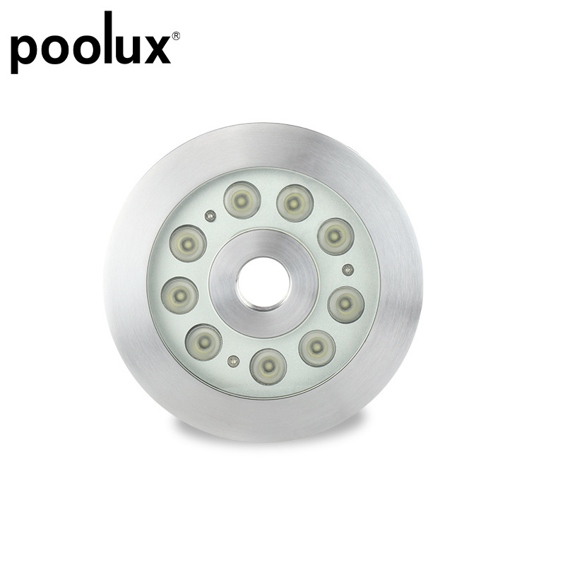 2022 Poolux SS316 Stainless Steel Underwater Lamp For Fountains IP68 RGB Ring LED Fountain Light