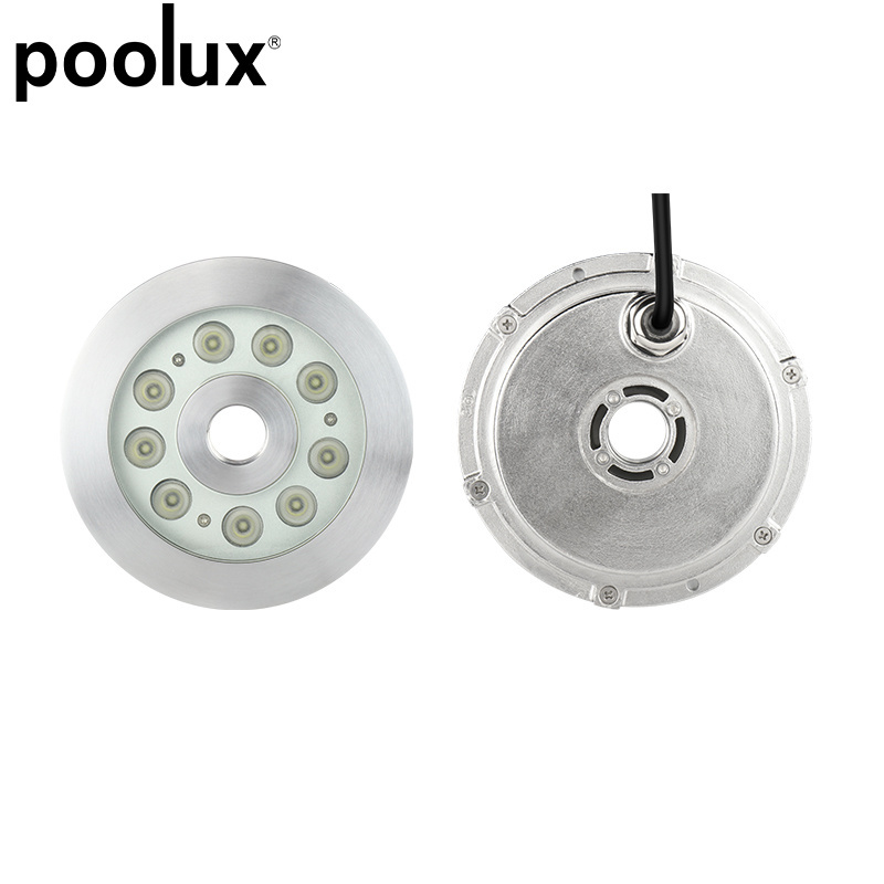 2022 Poolux SS316 Stainless Steel Underwater Lamp For Fountains IP68 RGB Ring LED Fountain Light