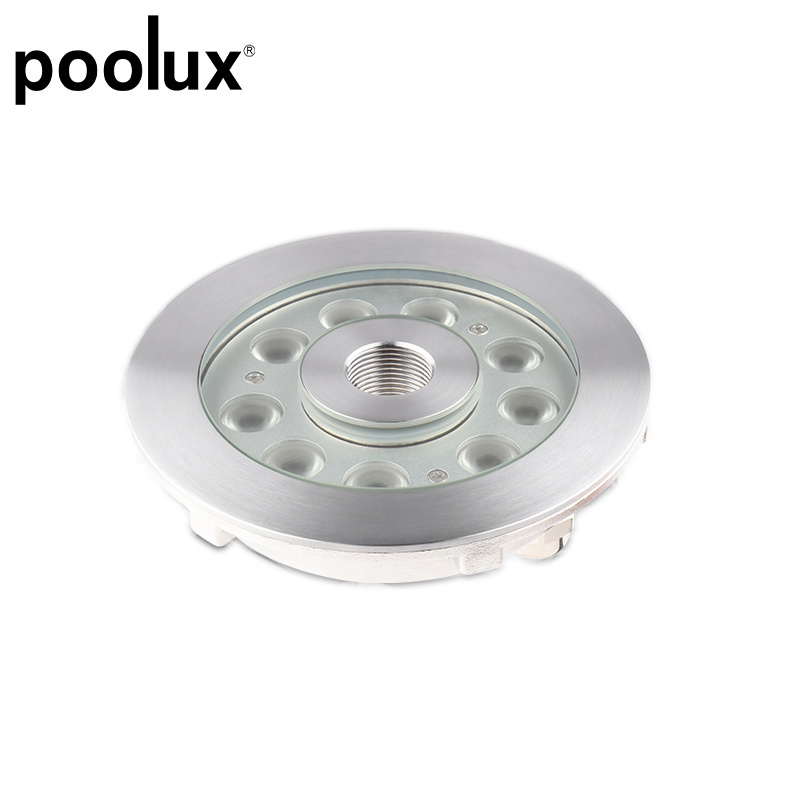 2022 Poolux SS316 Stainless Steel Underwater Lamp For Fountains IP68 RGB Ring LED Fountain Light