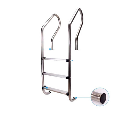 Poolux 304/316  2/ 3/ 4/ 5 steps Double thickness Anti-slip Stainless steel swimming pool ladder