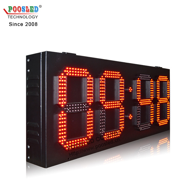 outdoor waterproof LED digital double side time and temperature sign led timer display led wall clock