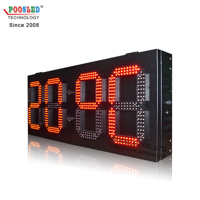 outdoor waterproof LED digital double side time and temperature sign led timer display led wall clock