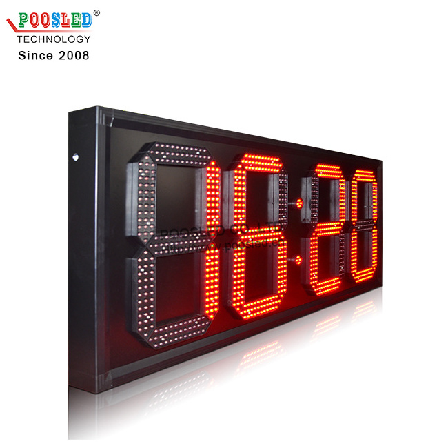 outdoor 7 segment digit sign outdoor digital wall clock large led temperature display