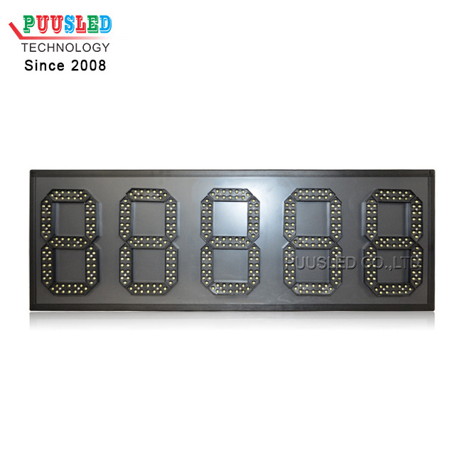 8 Inch white color 7segments led gas station price display outdoor waterproof gas station pylon sign