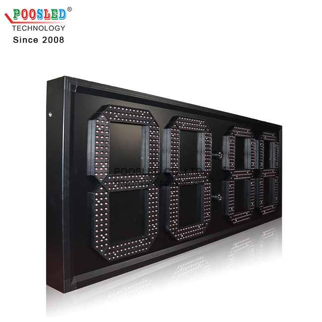 outdoor 7 segment digit sign outdoor digital wall clock large led temperature display