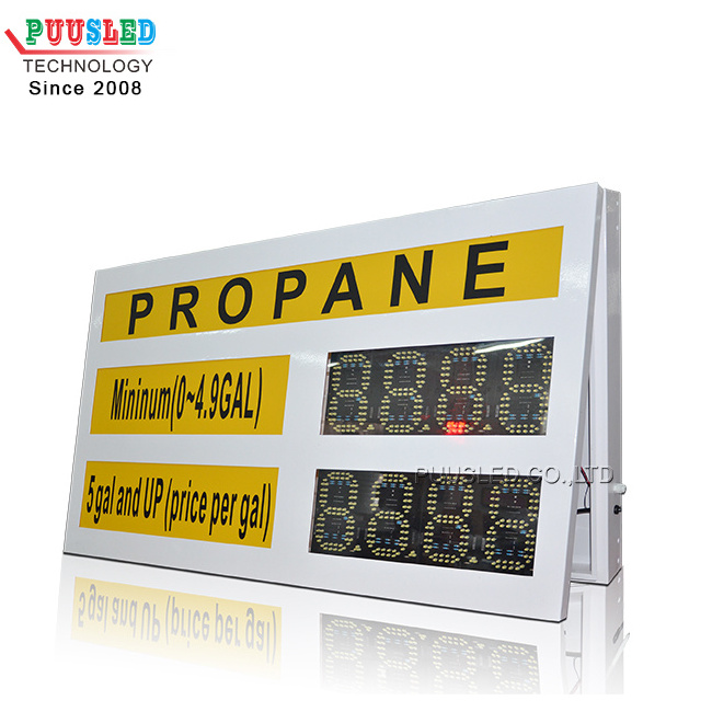 outdoor 6 inch yellow color led digit number led gas price digital sign pcb digital number gas price led display for gas station