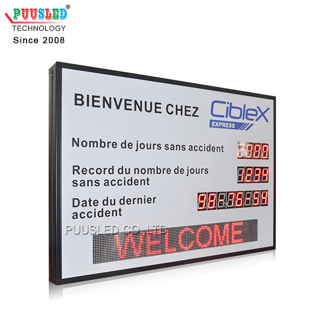 custom led production line counter display red color digit factory F3.75 led display product board led digit board